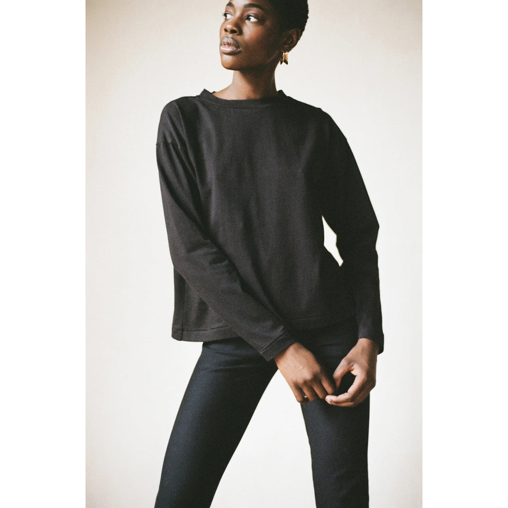 long sleeve tee in noir