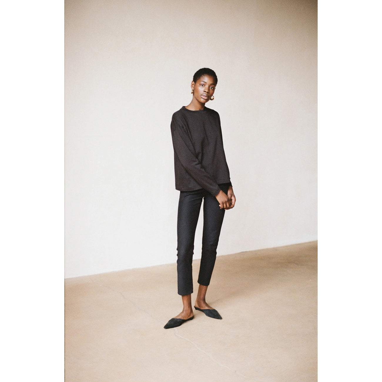 long sleeve tee in noir
