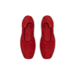 travel ballerina in red suede