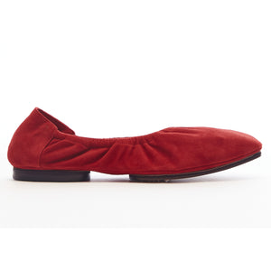 travel ballerina in red suede