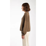 rolled sweater in umber