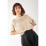 mesh tee in cream