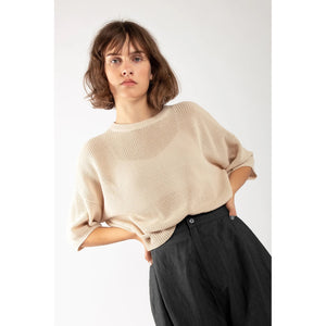 mesh tee in cream
