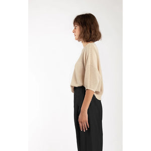 mesh tee in cream
