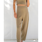knit trouser in faded olive