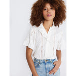 vanessa top in pearl polka dot eyelet