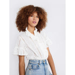 vanessa top in pearl polka dot eyelet