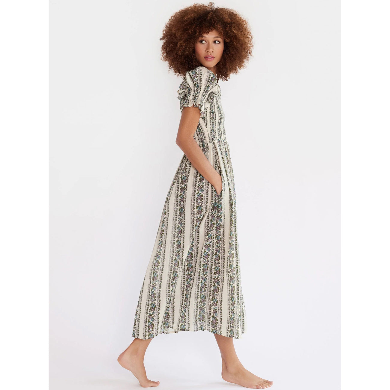 cate dress in goa stripe