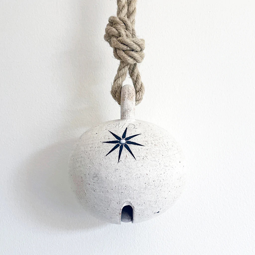 medium jingle bell: white w/ star