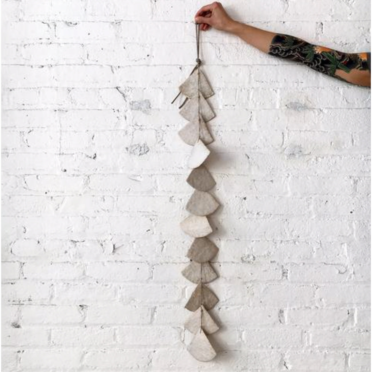 white shell wall hanging