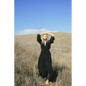 nico l/s maxi in black silk