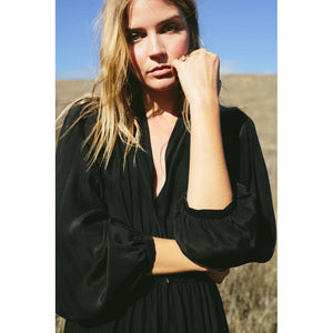 nico l/s maxi in black silk