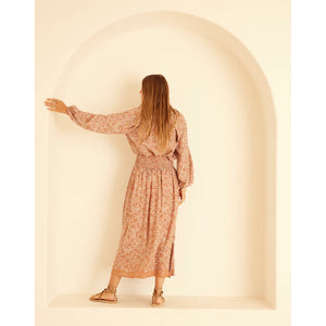 penny blouse in gloriosa print sandstone
