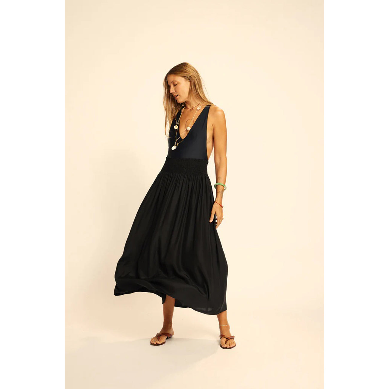 bella skirt in black silk