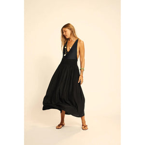 bella skirt in black silk