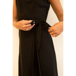 kate sleeveless dress in black silk