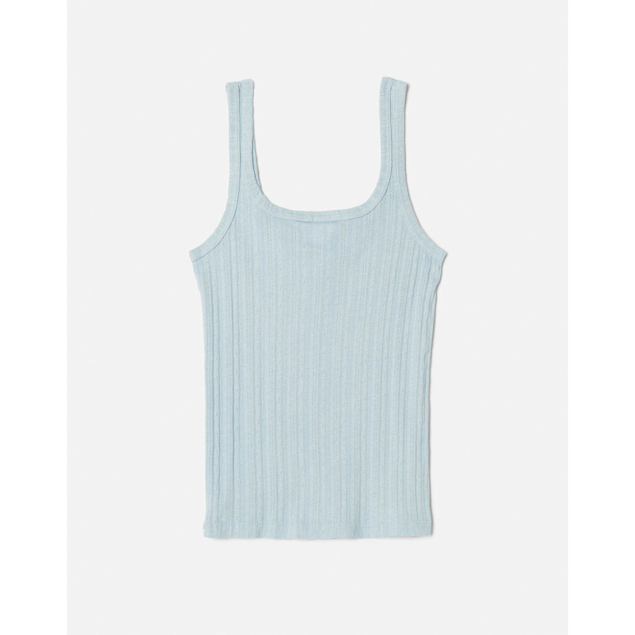 pointelle tank in pale blue