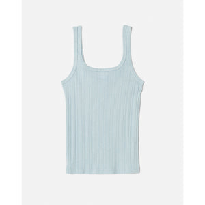 pointelle tank in pale blue