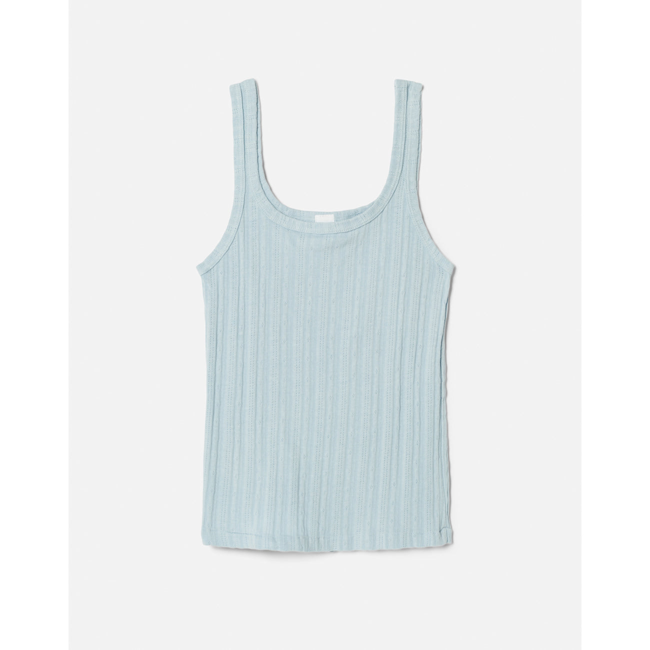 pointelle tank in pale blue