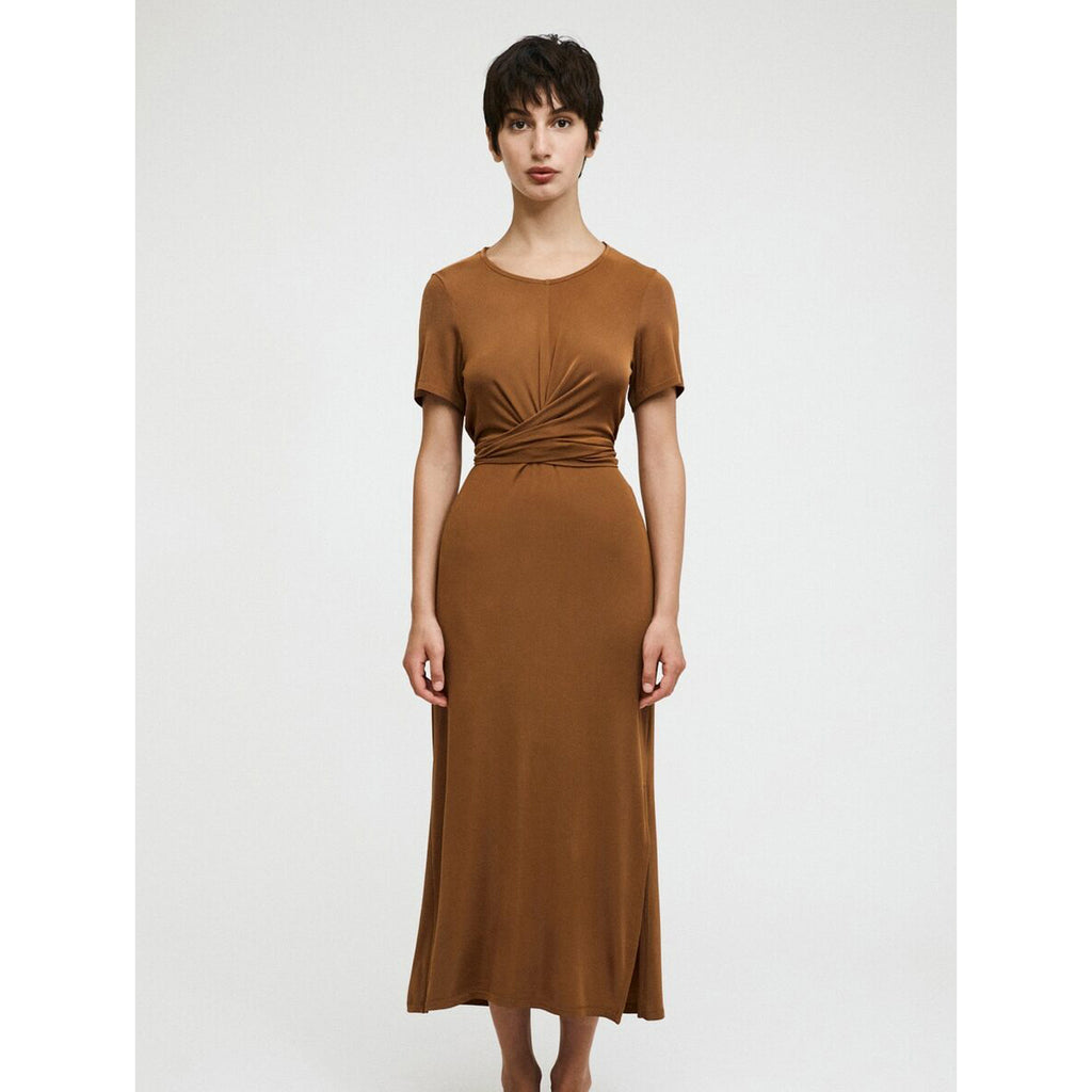 margaret dress in camel