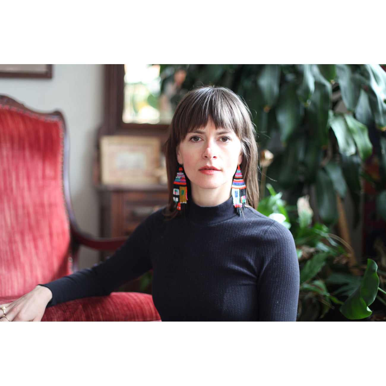 otti black beaded earrings