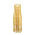 mossy strappy midi dress in lemonade