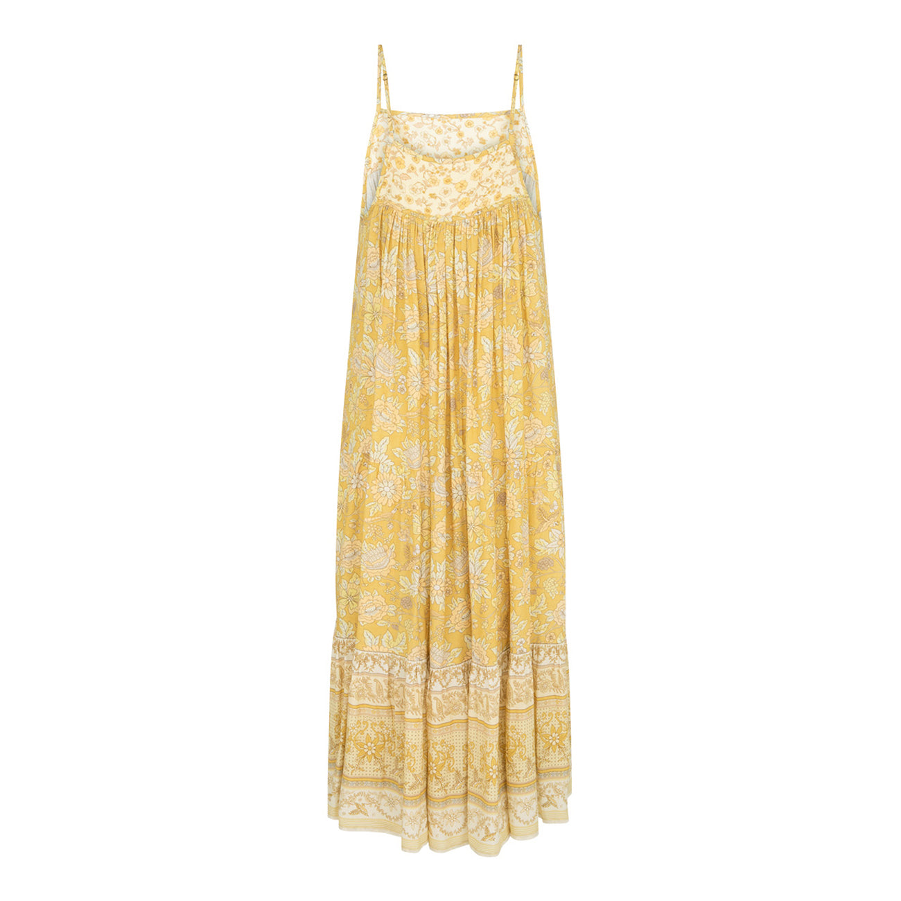 mossy strappy midi dress in lemonade
