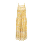 mossy strappy midi dress in lemonade