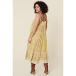 mossy strappy midi dress in lemonade