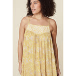 mossy strappy midi dress in lemonade