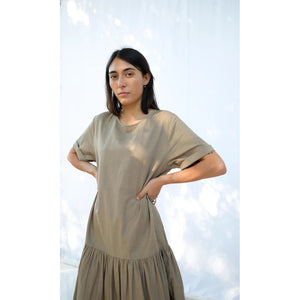 tee dress in faded olive