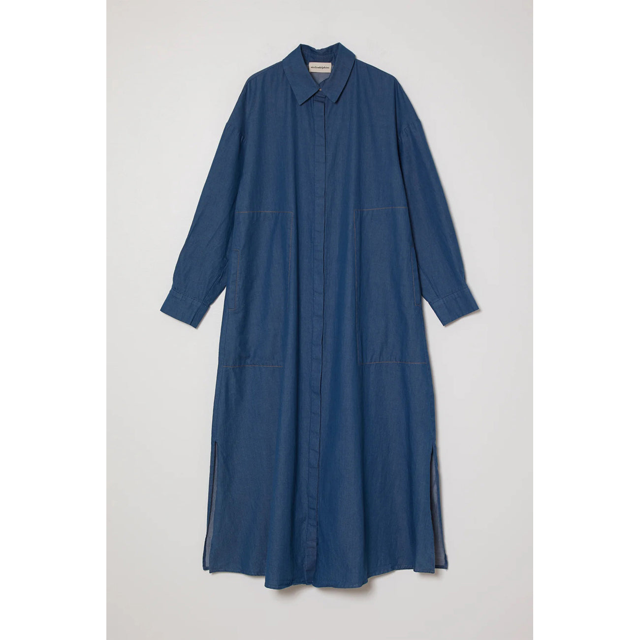 oversized shirt dress in soft ltwt denim
