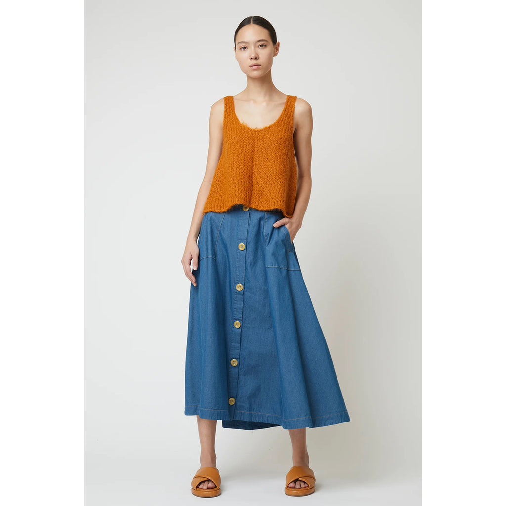 saki skirt in soft ltwt denim