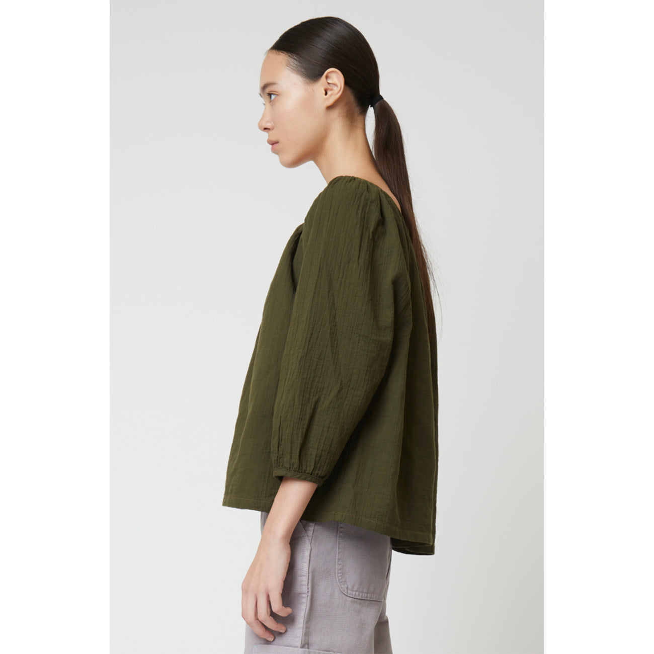 afton top in hunter green