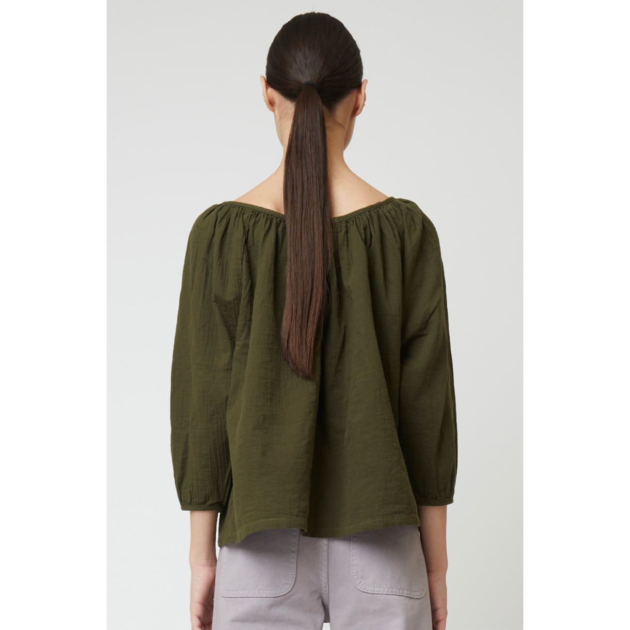 afton top in hunter green