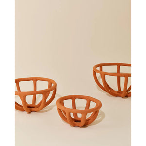 medium prong fruit bowl in terracotta