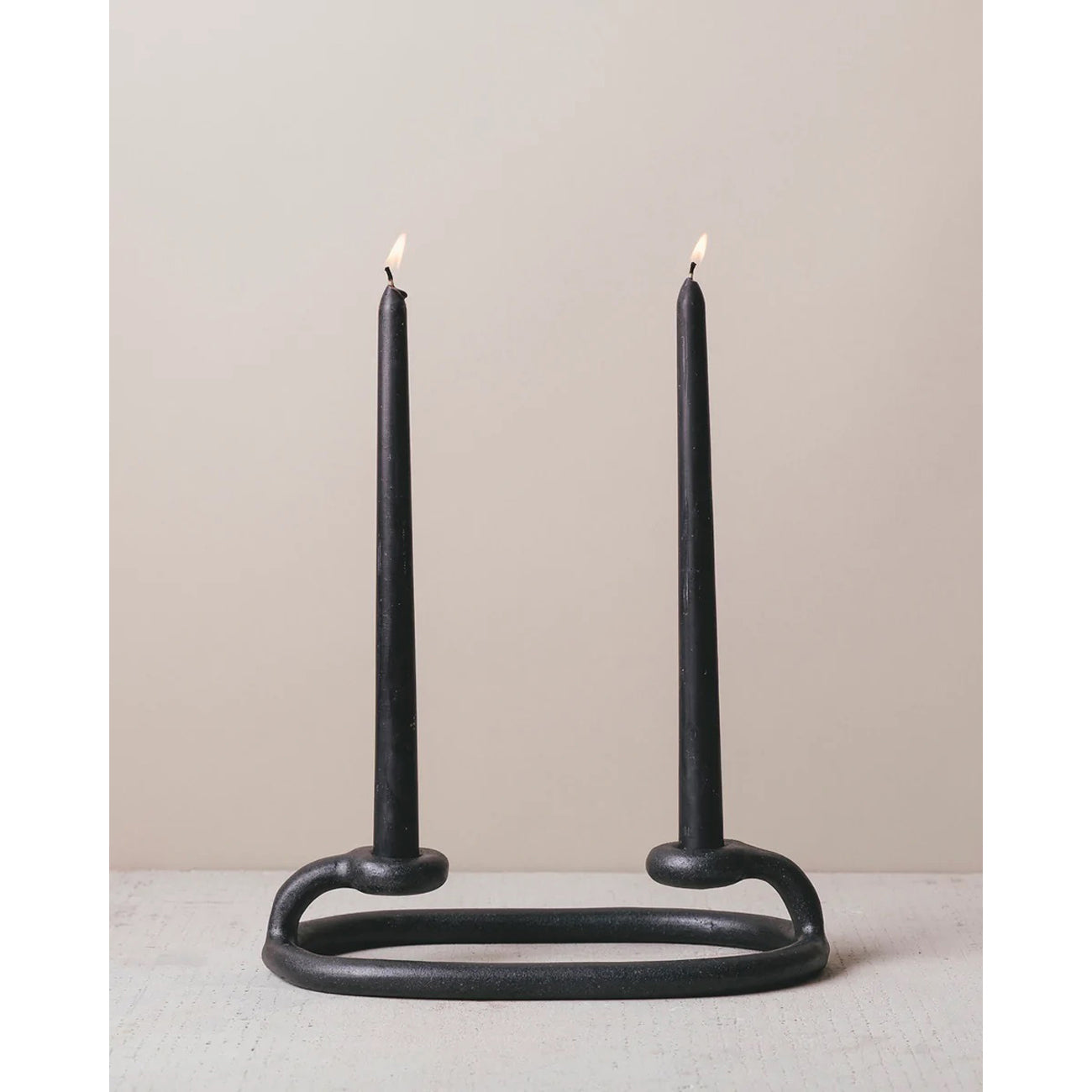 duo candlestick in matte black