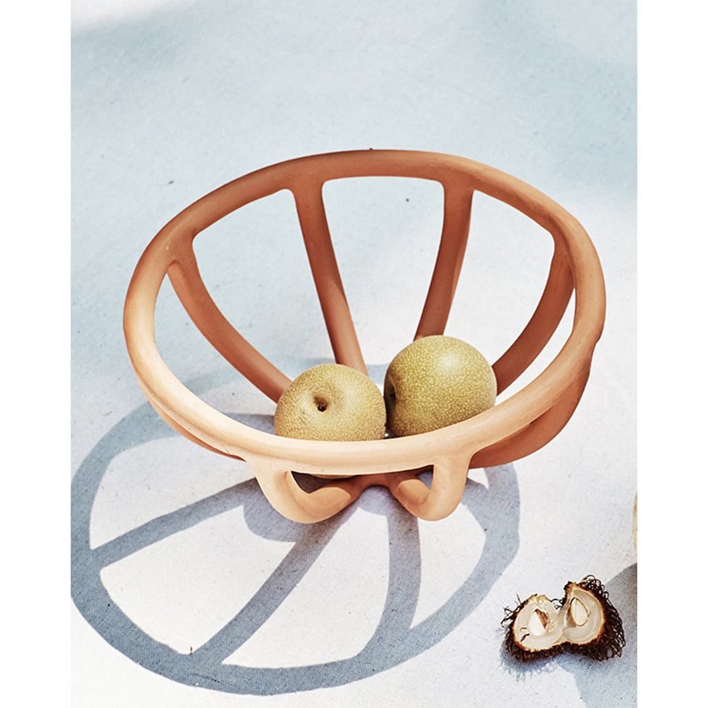 medium prong fruit bowl in terracotta