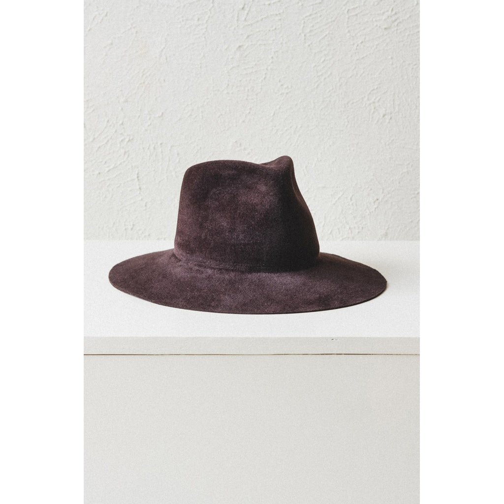 wakefield in chocolate brown velour felt