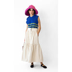 patience gathered skirt in ecru denim