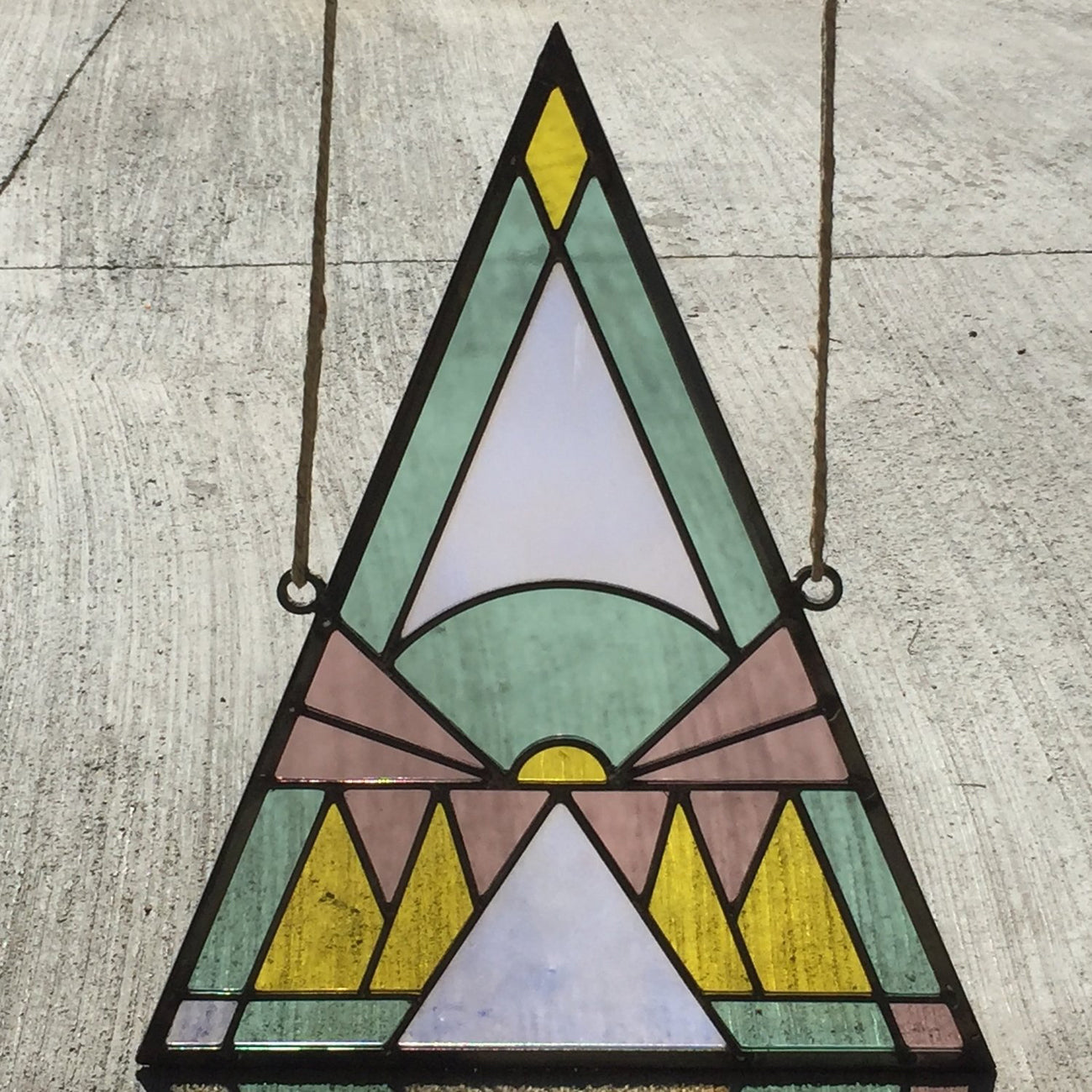 pastel landscape triangle