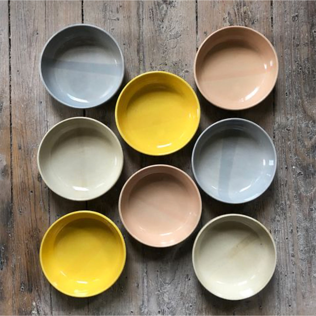 shallow bowl in yellow