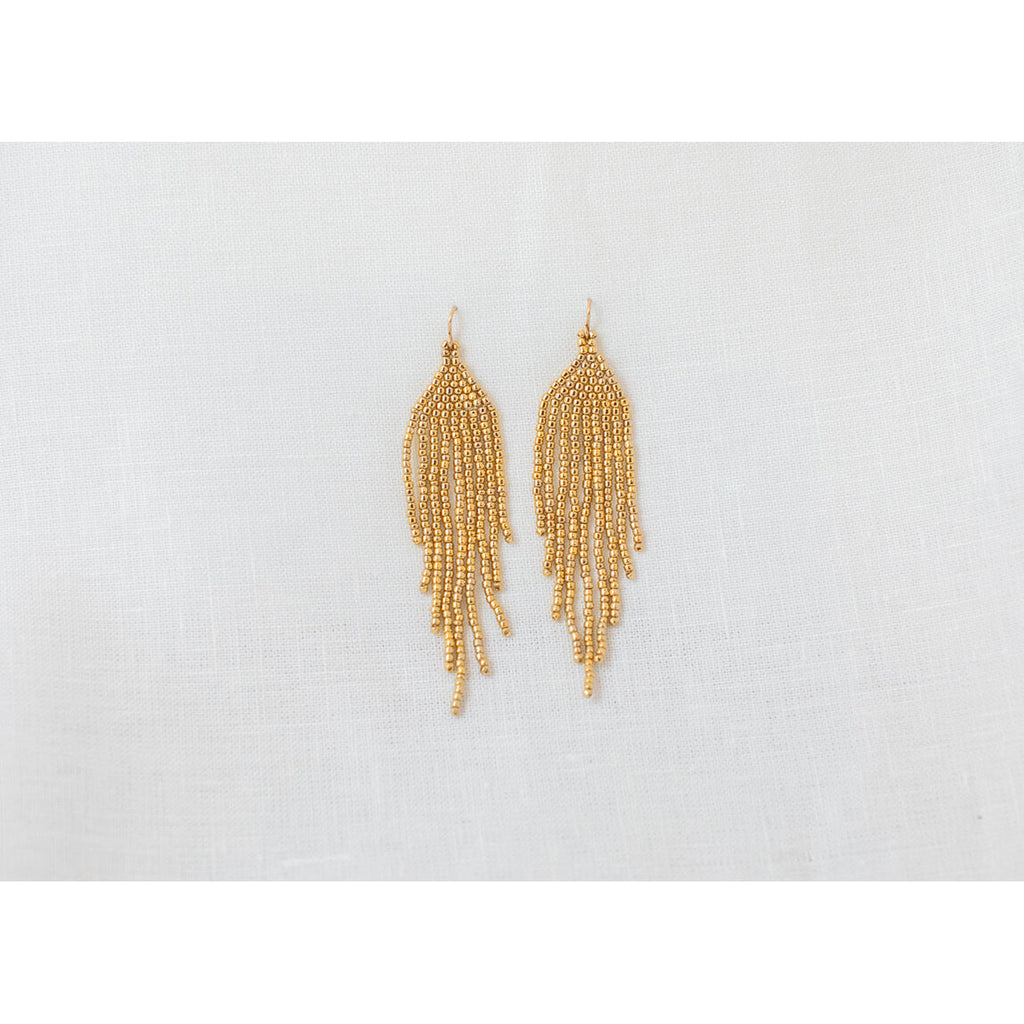mini gold beaded earrings