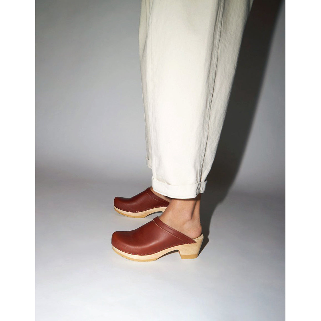 No.6 Old School Clog on Mid Heel in Bourbon a case of you