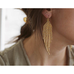 mini gold beaded earrings