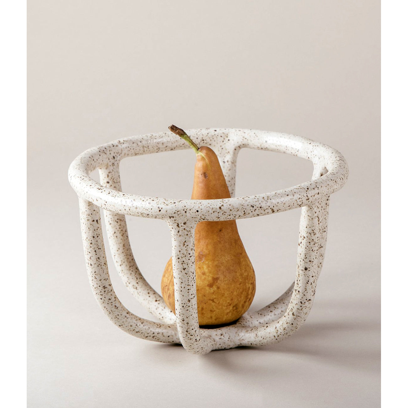 moth fruit bowl in speckled white