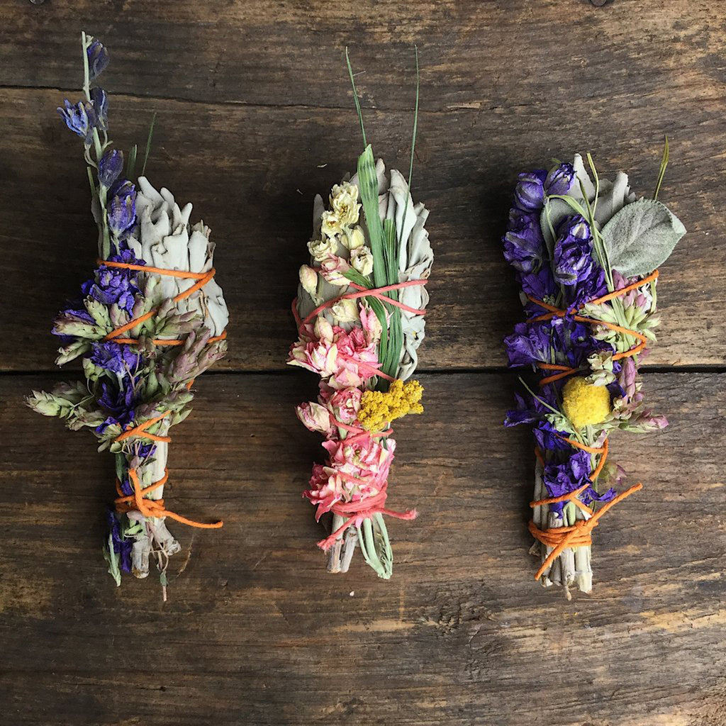 sage + wildflower smudge wand: small