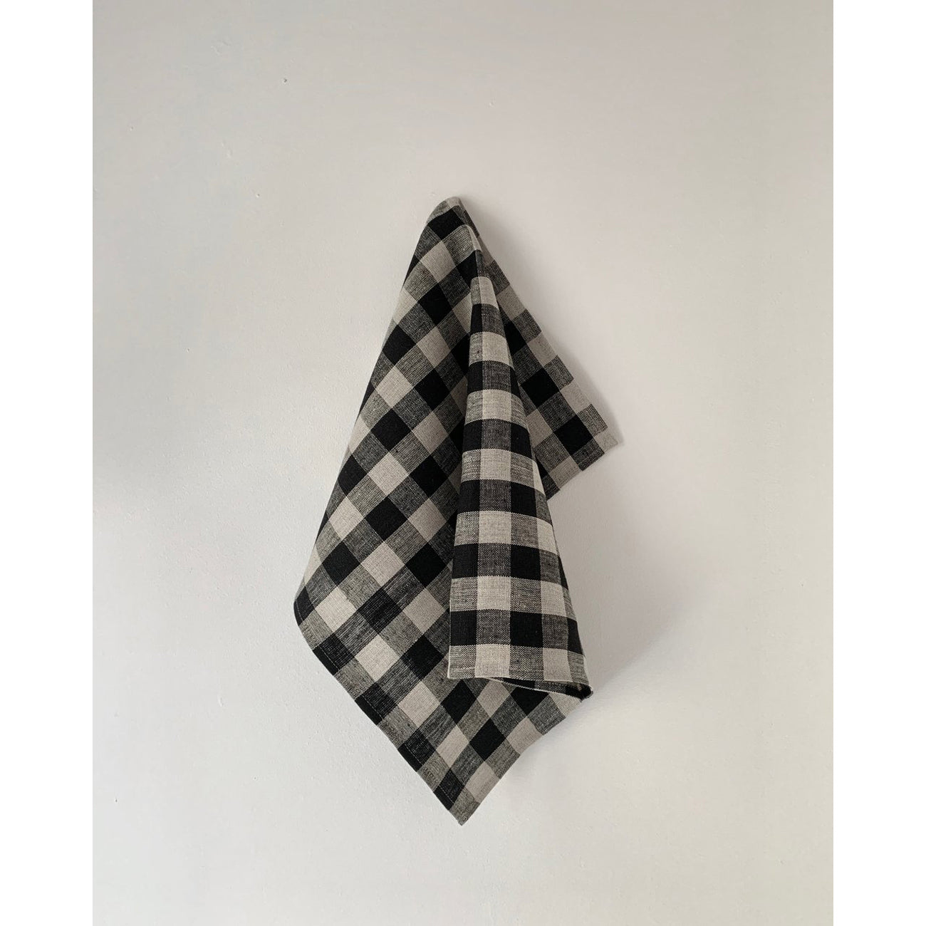 thick linen kitchen cloth: black + natural check