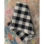 thick linen kitchen cloth: black + natural check